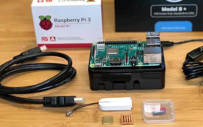 Vilros Raspberry Pi 4 Complete Starter Kit- Includes Raspberry Pi 4 Board,  Fan Cooled Case, 64GB Preloaded Micro SD Card and More (4GB, Clear