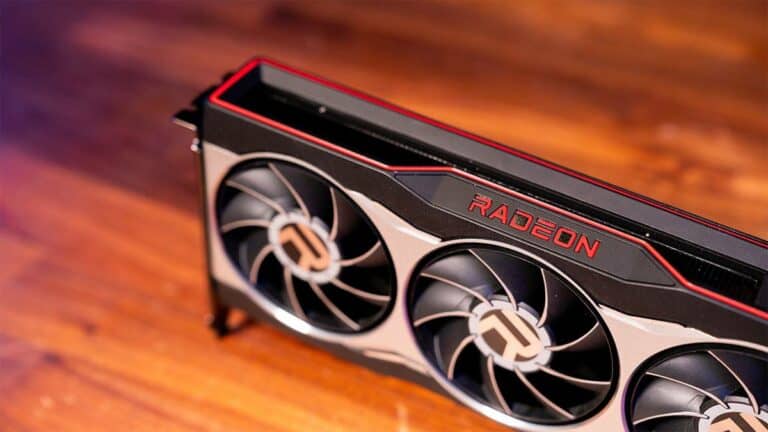 AMD RX 6800 graphics card on table, image by PCGuide